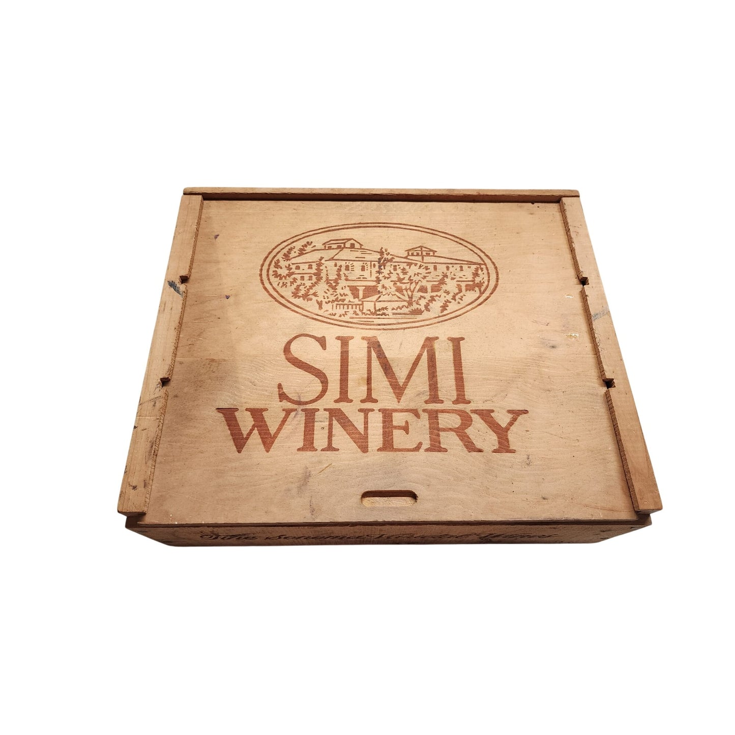 Vintage Simi Winery Wooden Box With Sliding Lid & Dividers