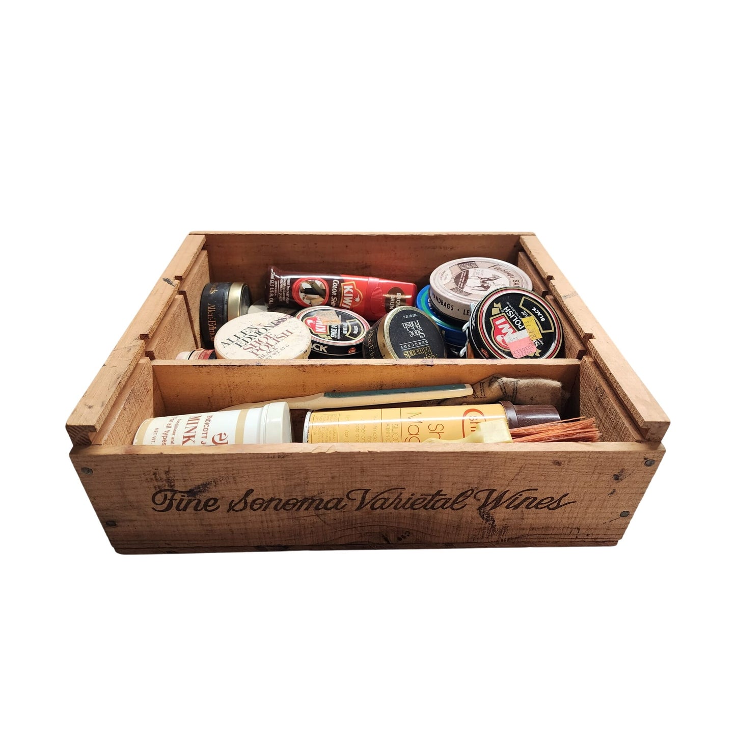 Vintage Simi Winery Wooden Box With Sliding Lid & Dividers