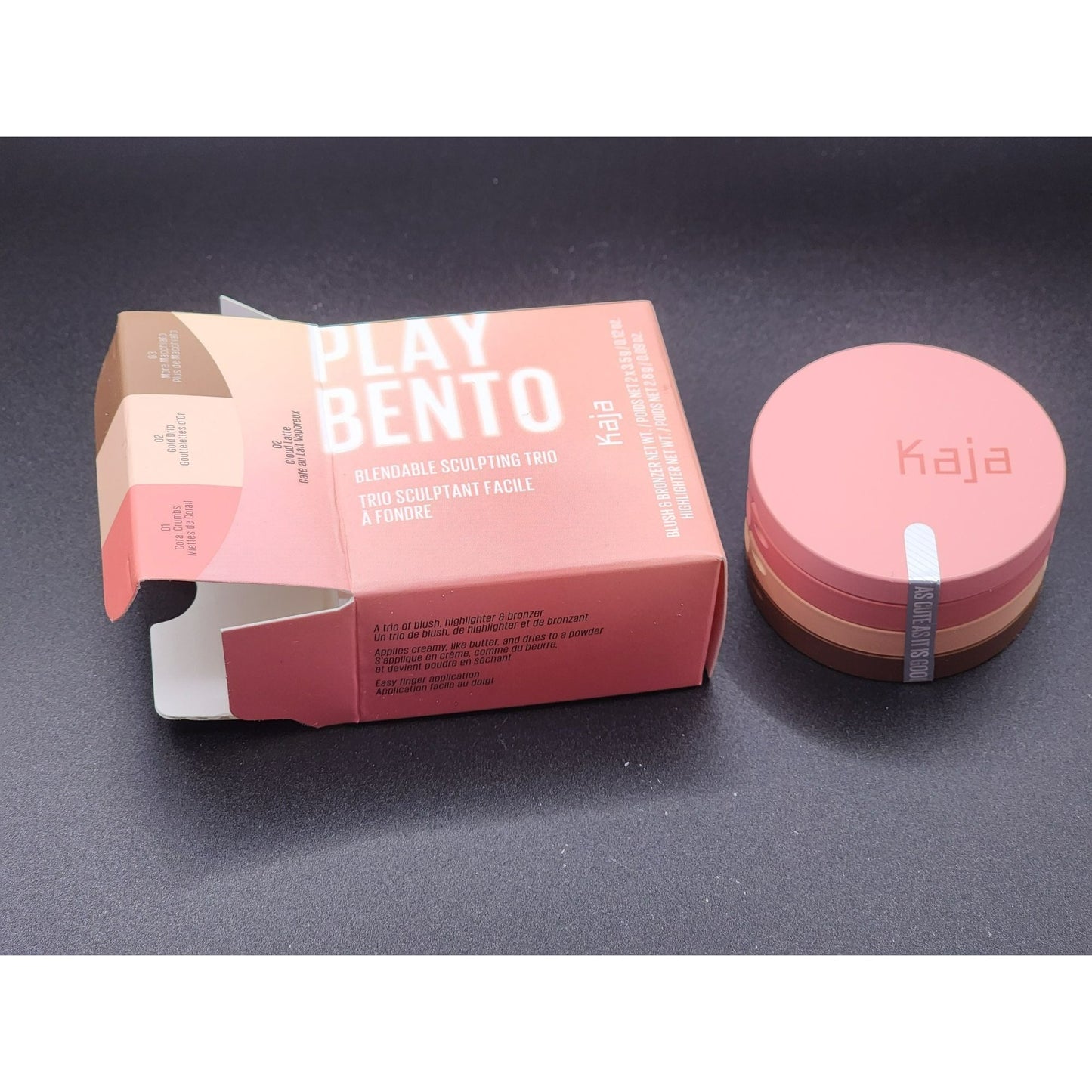 Kaja Play Bento Blendable Trio Blush Bronzer & Highlighter Cloud Latte