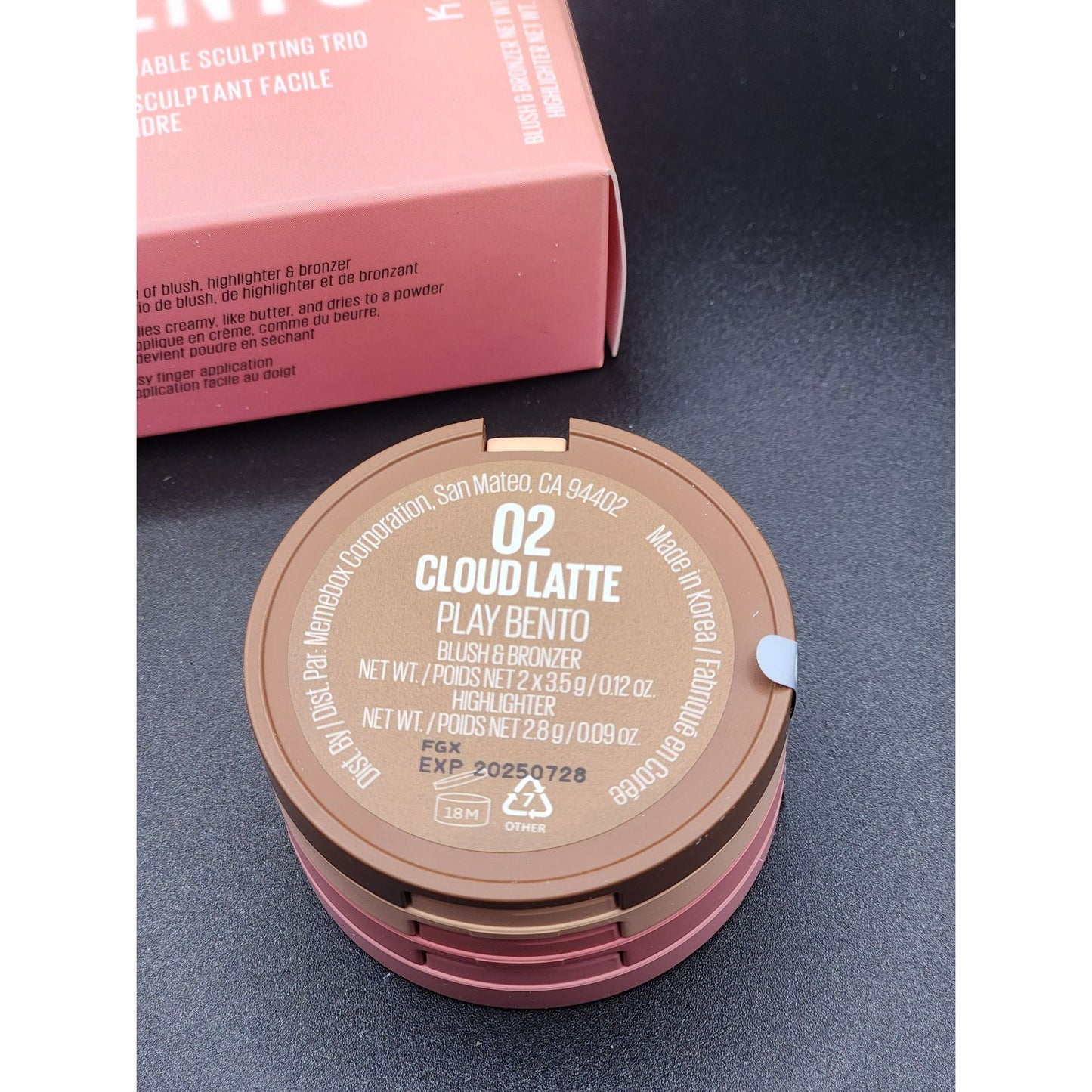 Kaja Play Bento Blendable Trio Blush Bronzer & Highlighter Cloud Latte