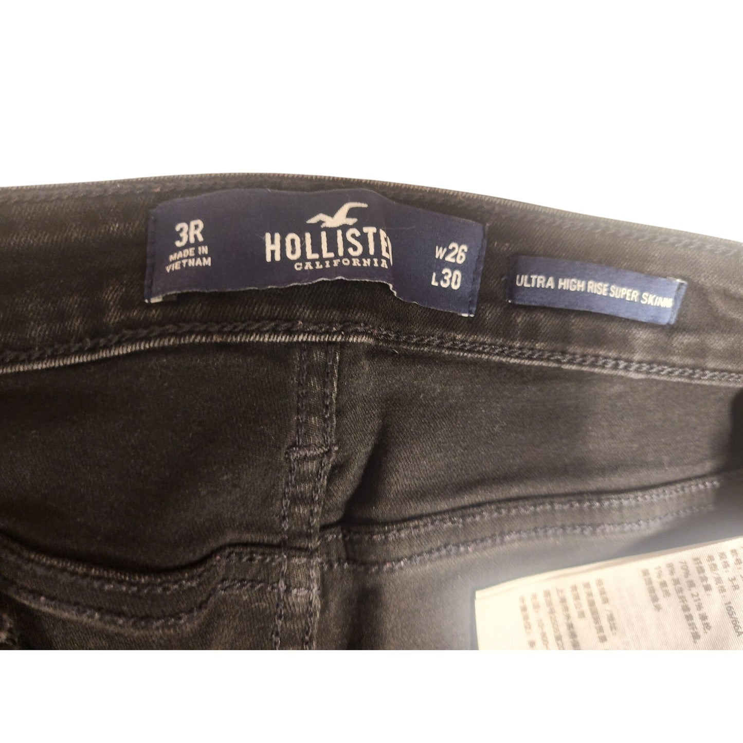 Hollister Ultra High Rise Super Skinny Jeans 3R Size Black denim jeans