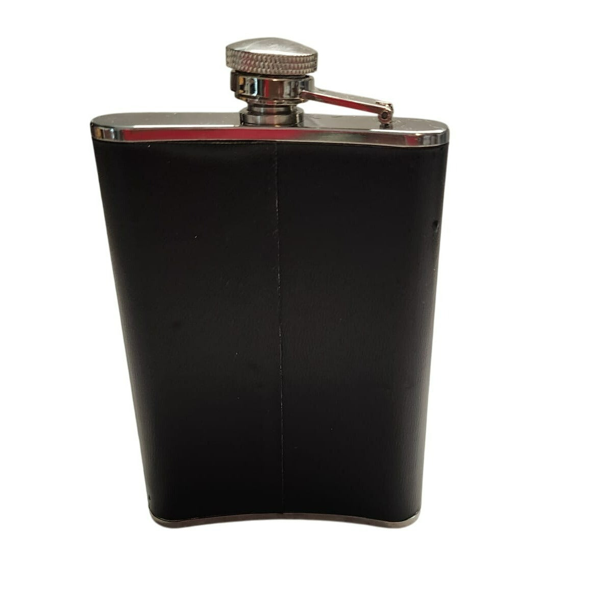 Bulova 8Oz Black & Silver Stainless Steel Hip Flask With Secure Screw Cap