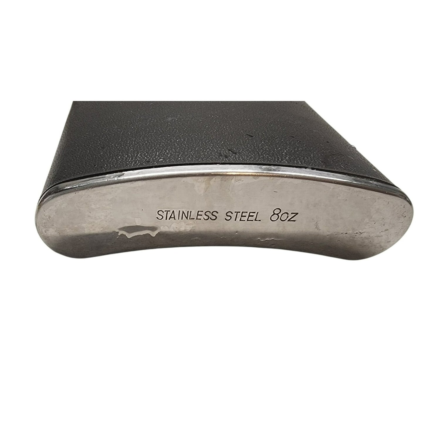 Bulova 8Oz Black & Silver Stainless Steel Hip Flask With Secure Screw Cap
