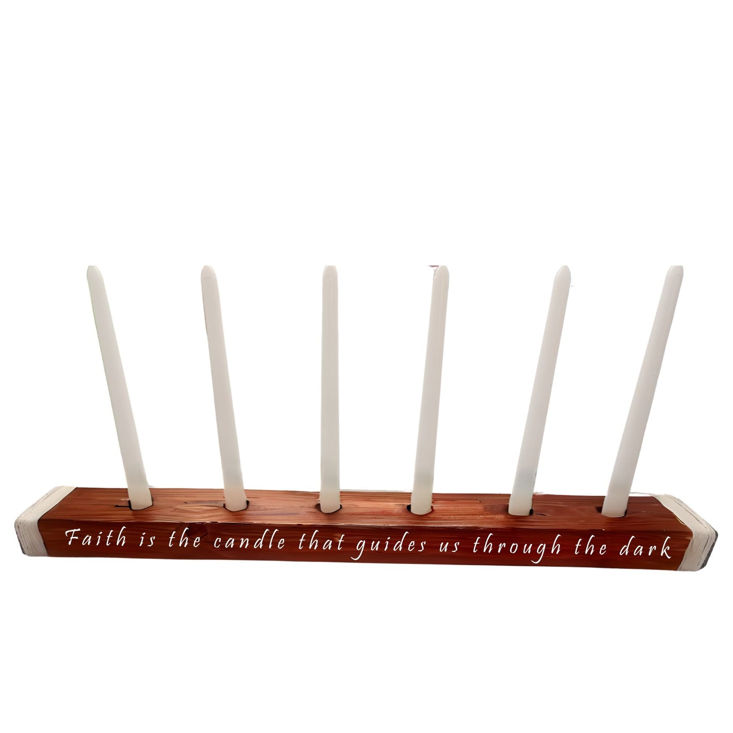 Wooden Candelabra Centerpiece With Various Personalized Messages