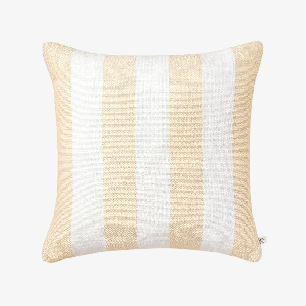 18"x18" Bold Stripe Indoor/Outdoor Square Throw Pillow Gold/Cream - Hearth & Hand™ with Magnolia