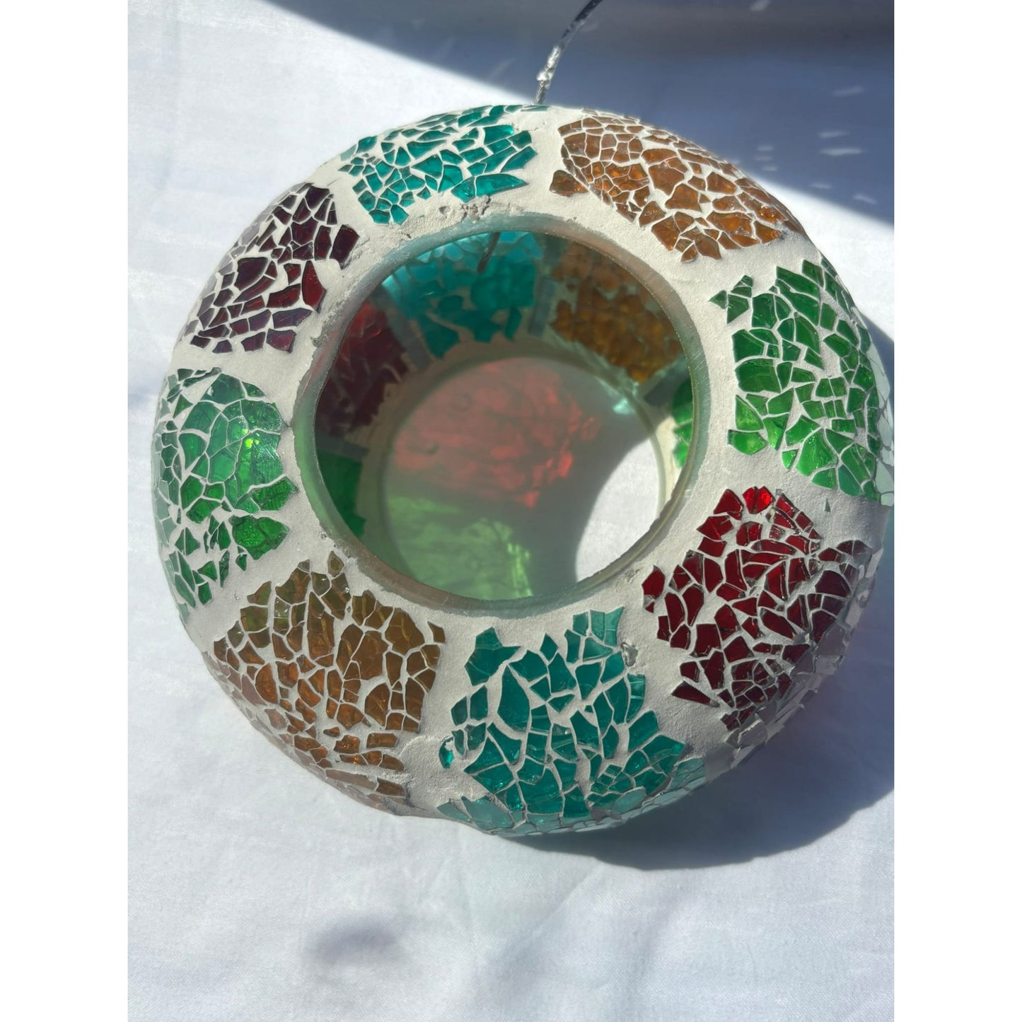 Mosaic Glass Hanging Bird Feeder – Colorful & Multi-Purpose Garden Accent decoration
