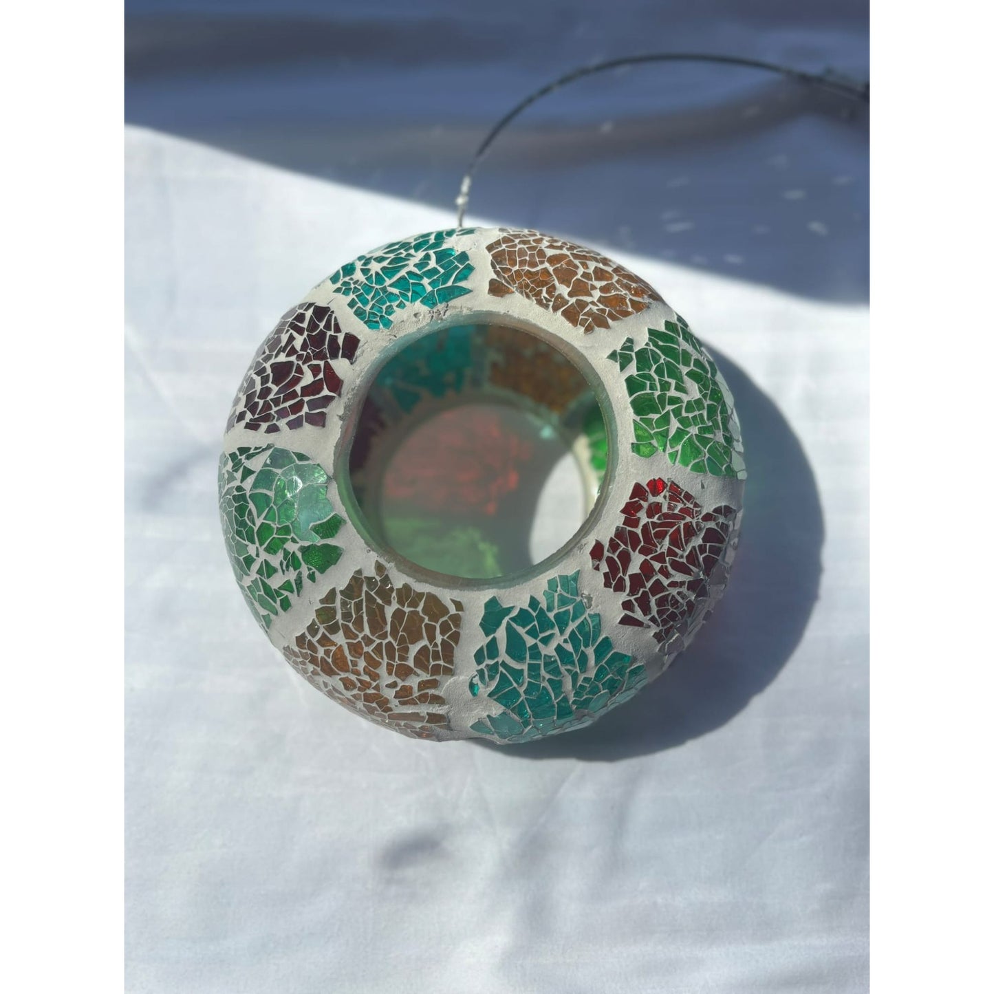 Mosaic Glass Hanging Bird Feeder – Colorful & Multi-Purpose Garden Accent decoration