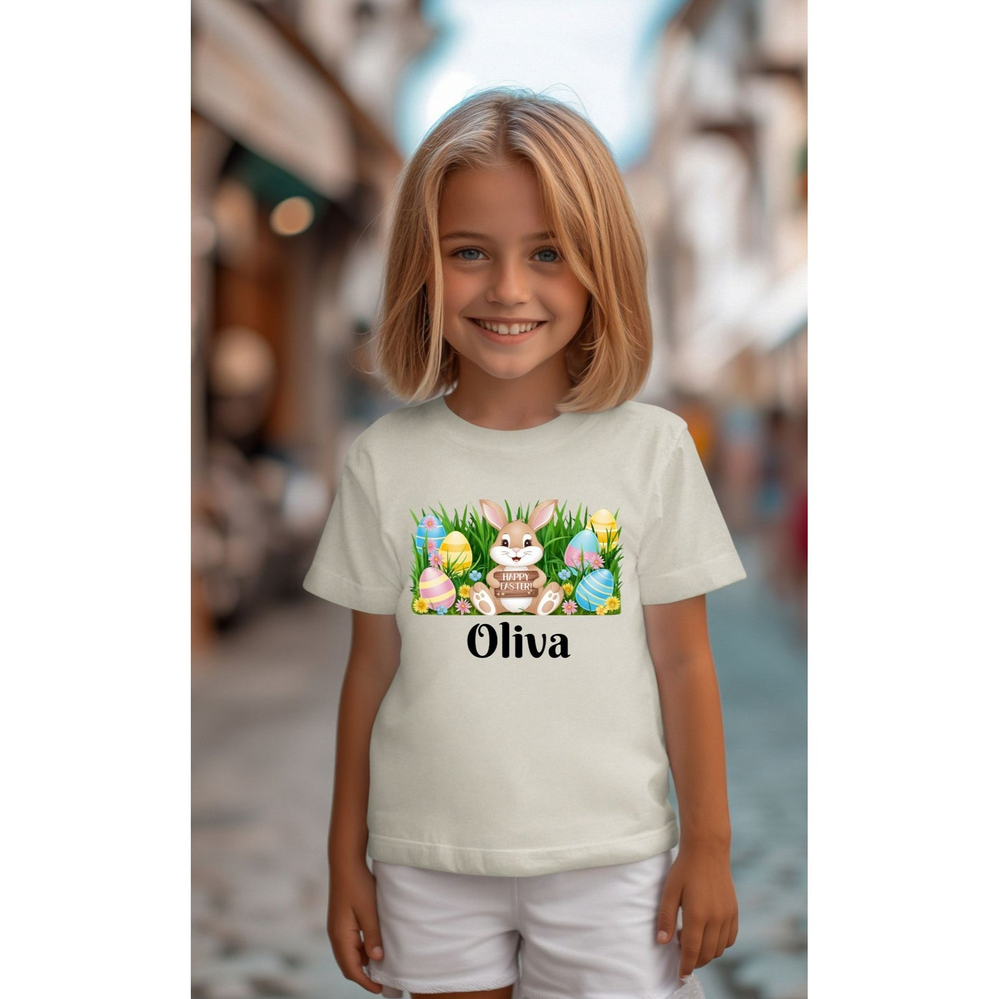Personalized Easter Bunny & Egg Kids Cotton upper