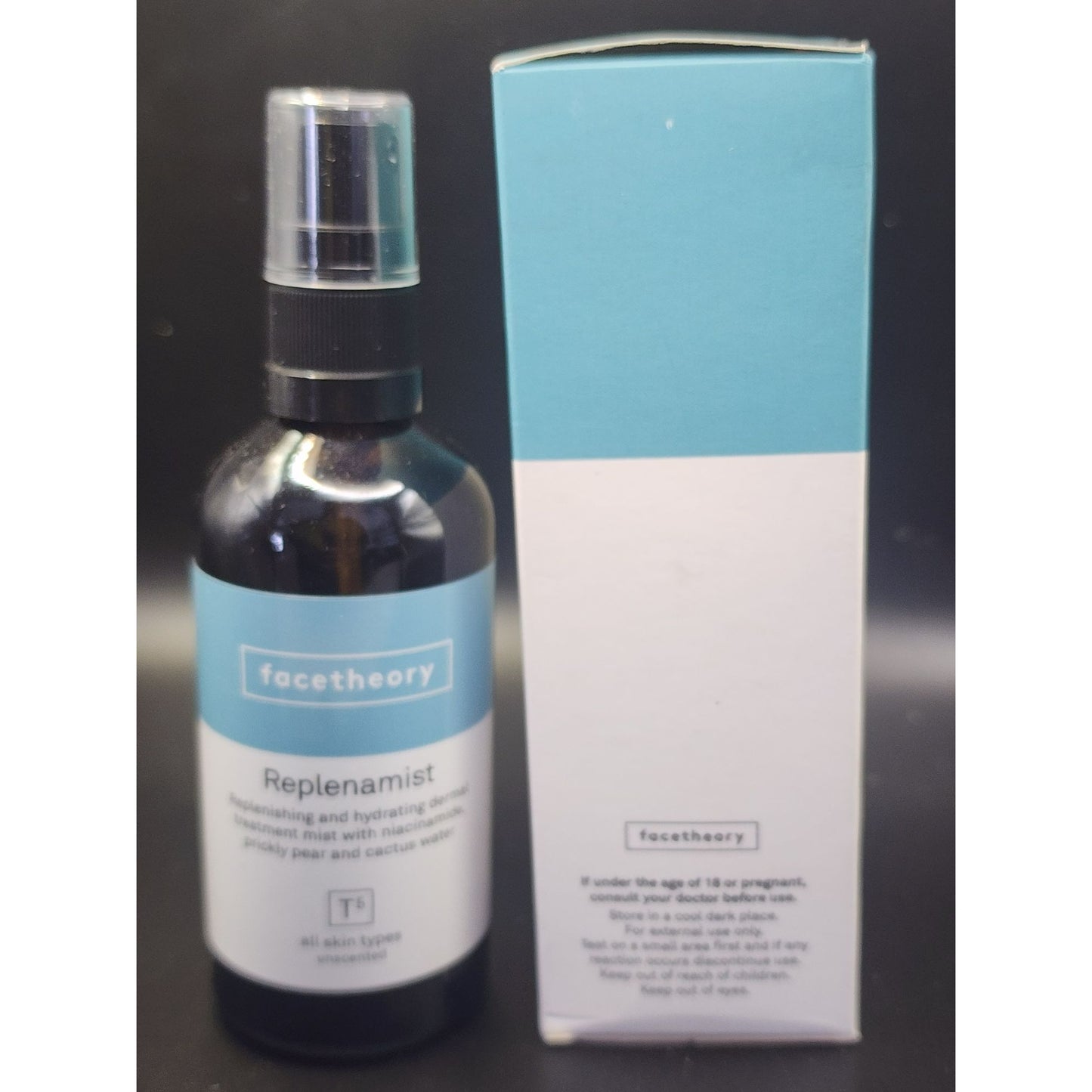 Facetheory Replenamist T5 | Hydrating Mist Niacinamide, Cactus Water & Prickly Pear skincare.