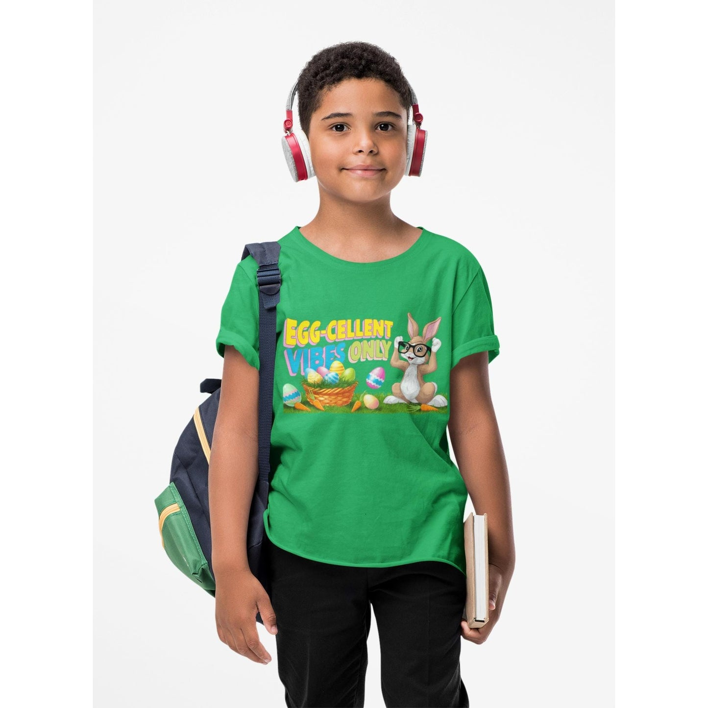 Egg-cellent Vibes Only Kids Tee - Perfect for Easter, Playdates, Birthdays, Spring Celebrations, Fun Outfits