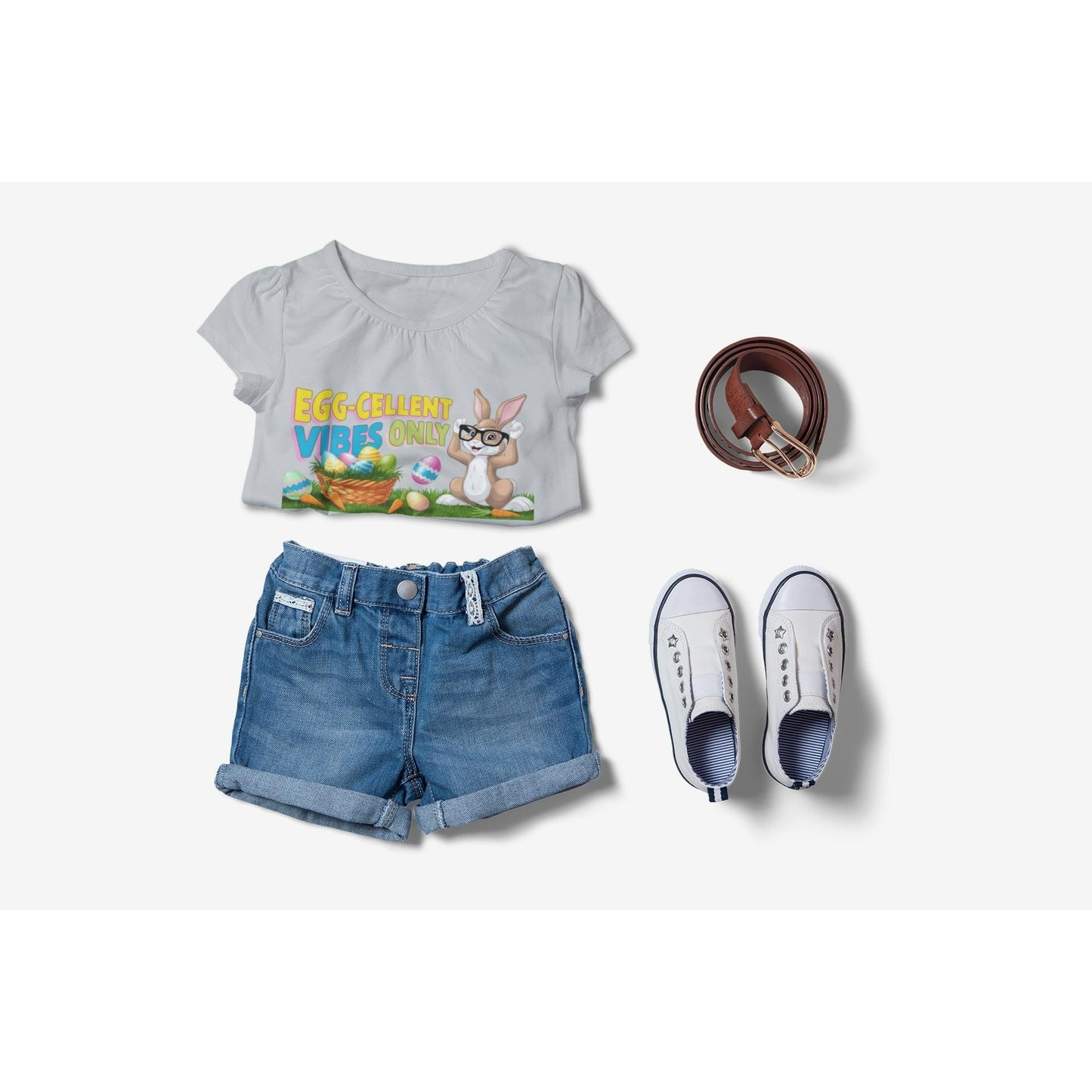 Egg-cellent Vibes Only Kids Tee - Perfect for Easter, Playdates, Birthdays, Spring Celebrations, Fun Outfits