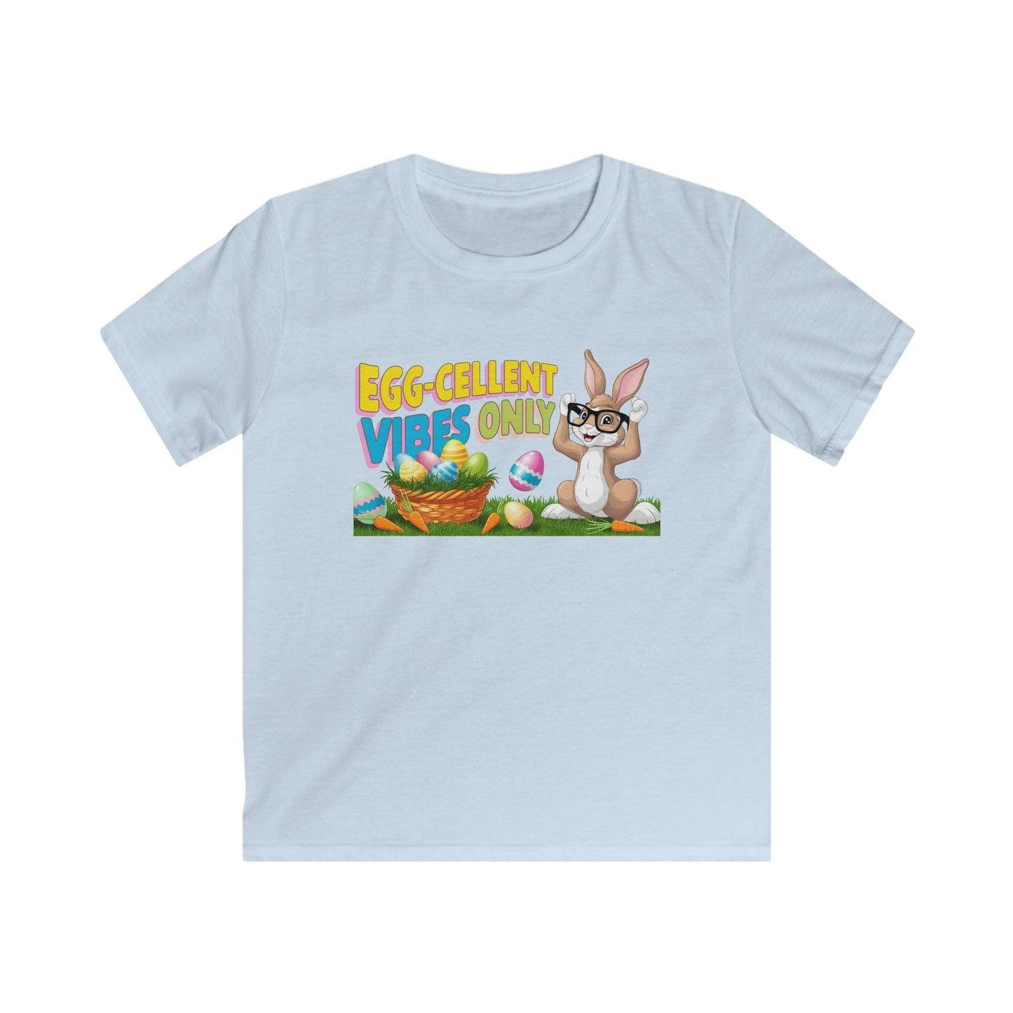 Egg-cellent Vibes Only Kids Tee - Perfect for Easter, Playdates, Birthdays, Spring Celebrations, Fun Outfits