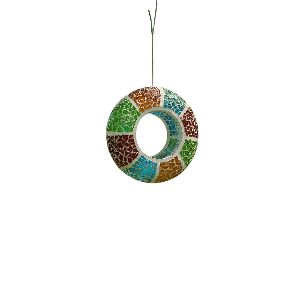 Mosaic Glass Hanging Bird Feeder – Colorful & Multi-Purpose Garden Accent decoration