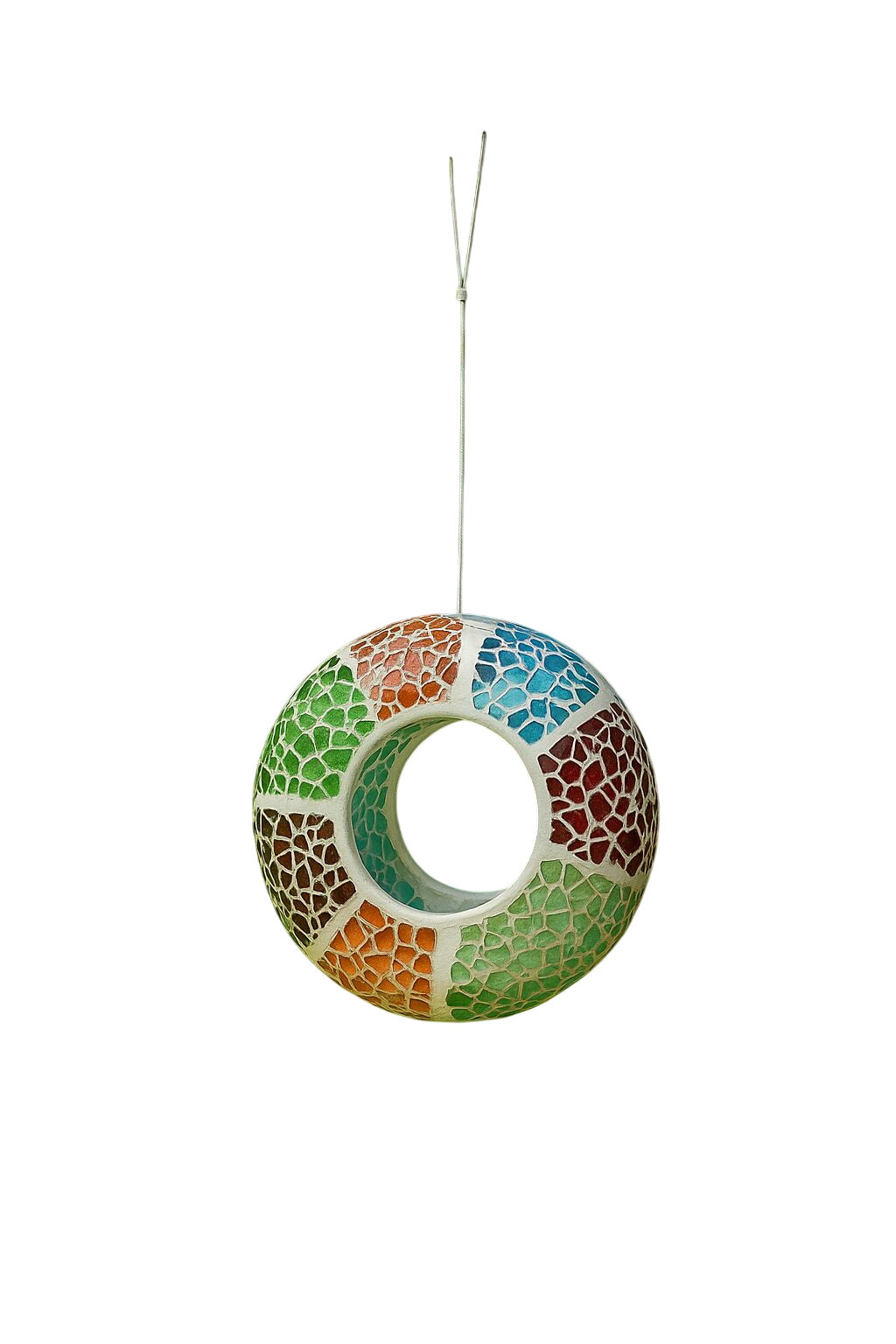 Mosaic Glass Hanging Bird Feeder – Colorful & Multi-Purpose Garden Accent decoration
