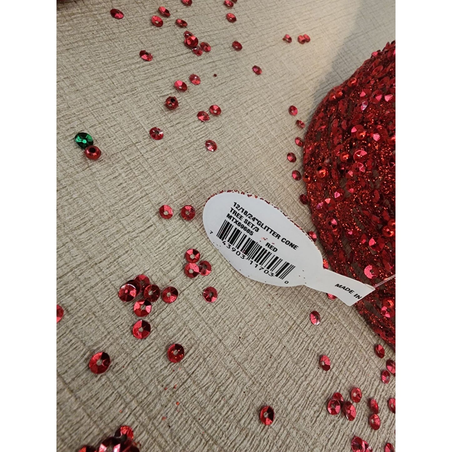 Glitter Cone Decorative Tree Set of 3