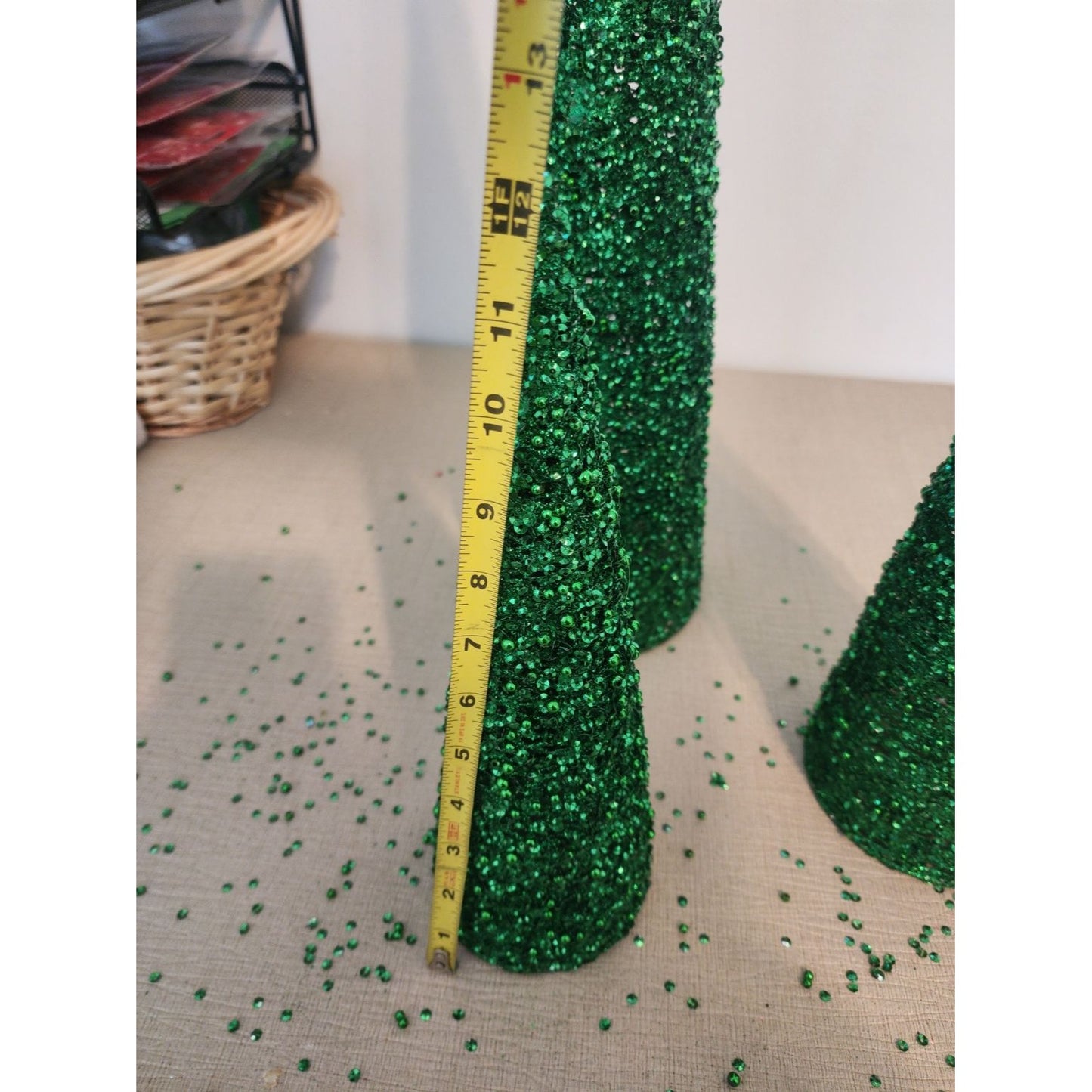 Glitter Cone Decorative Tree Set of 3