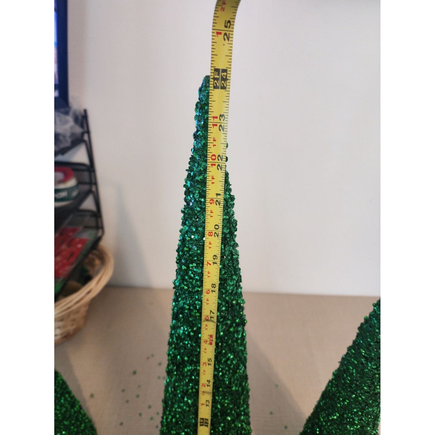 Glitter Cone Decorative Tree Set of 3