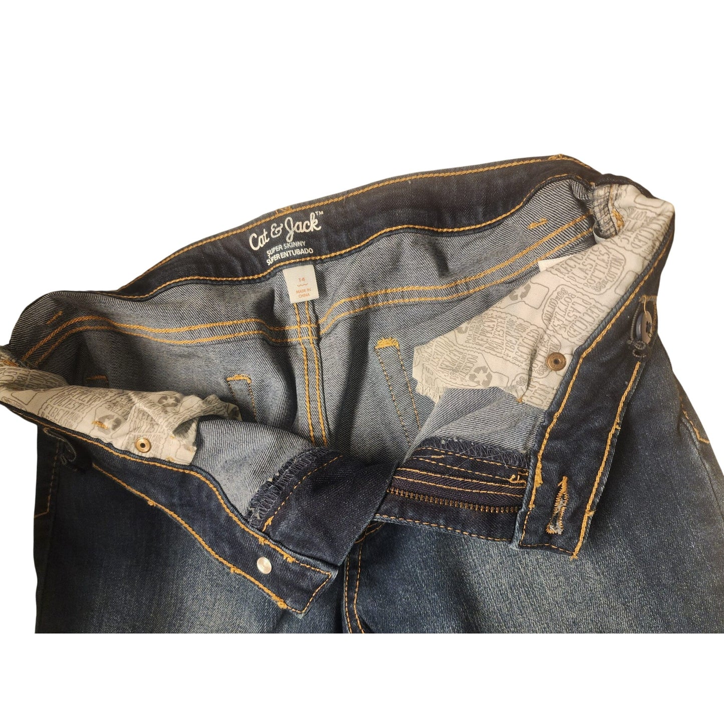 Cat & Jack Denim Jeans With Adjustable waist Size 14