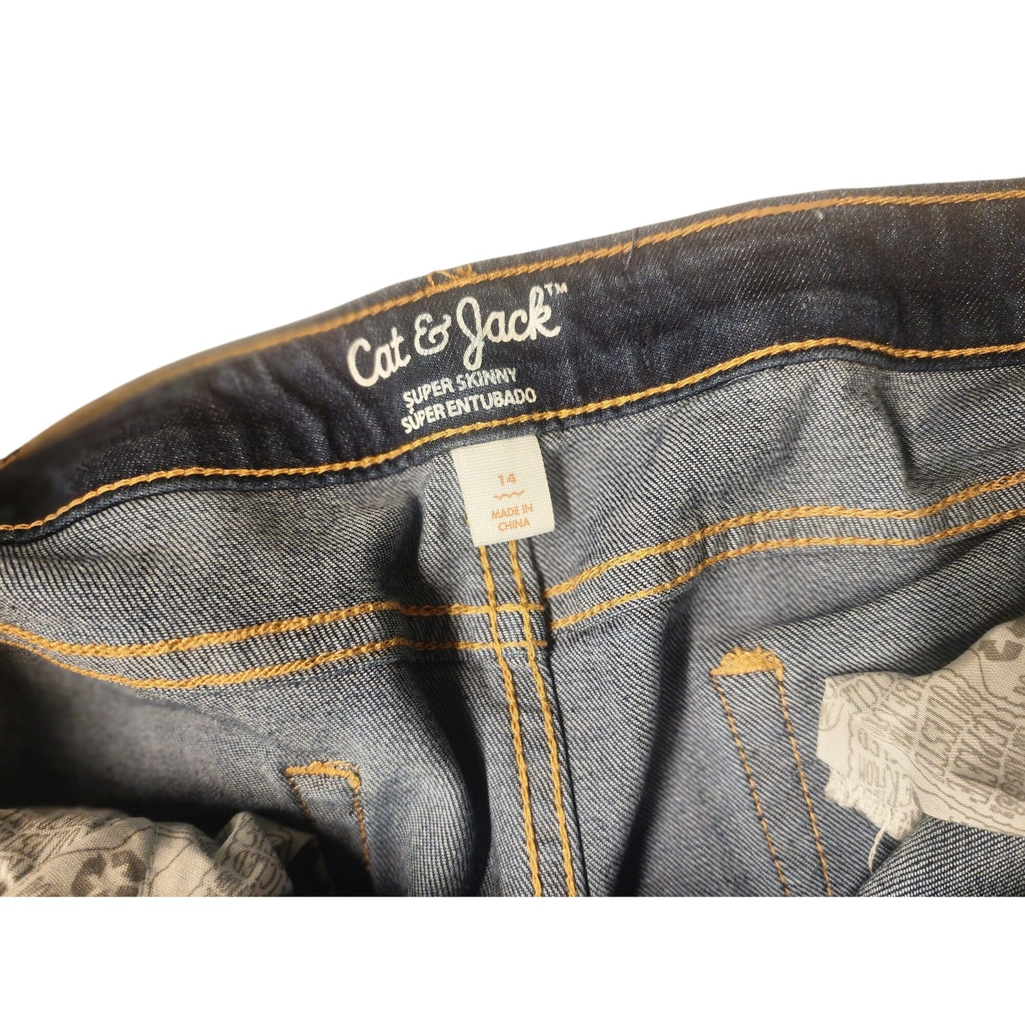 Cat & Jack Denim Jeans With Adjustable waist Size 14