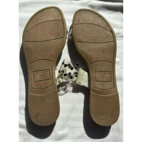 Sun + Stone Womens Studded Slide Sandals GRAY 6.5