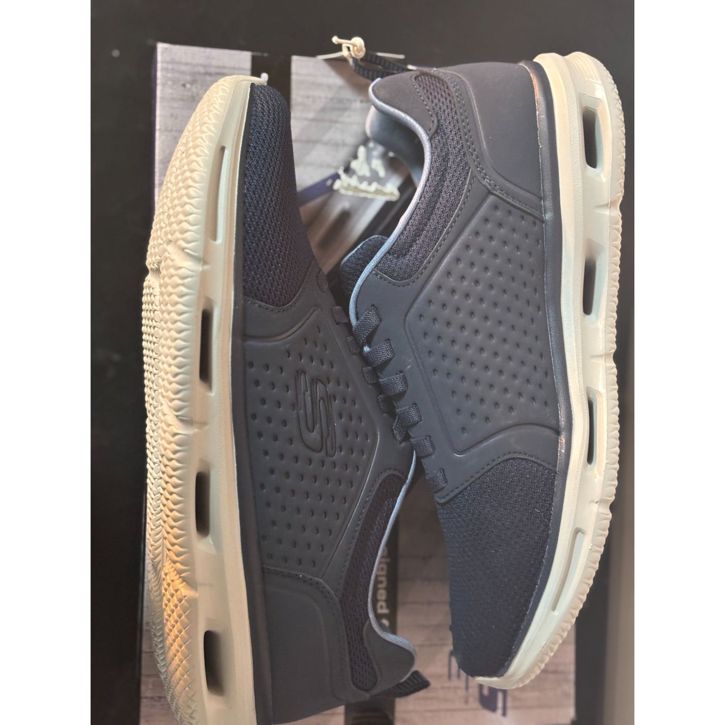 Skechers Mens Classic Fit Navy Sneakers With Memory Foam