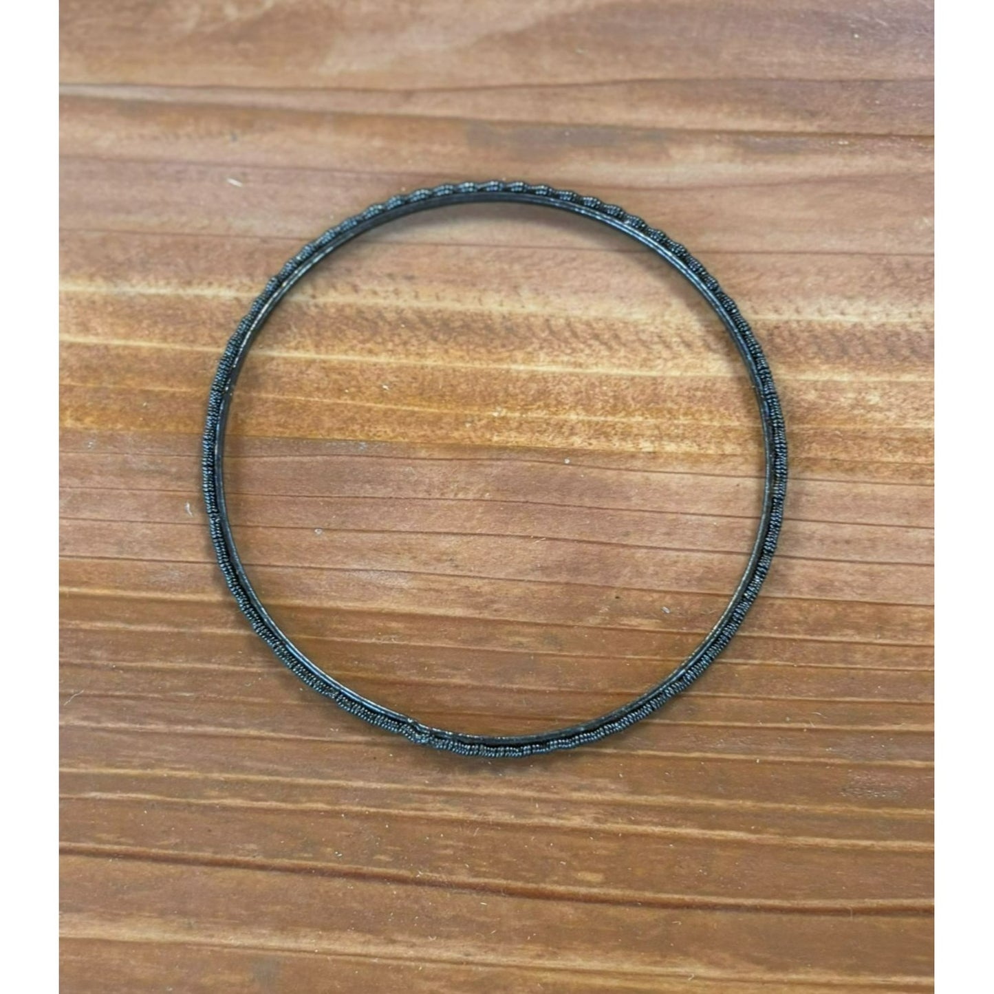 Sterling Silver Bangle With Textured Modernist Design