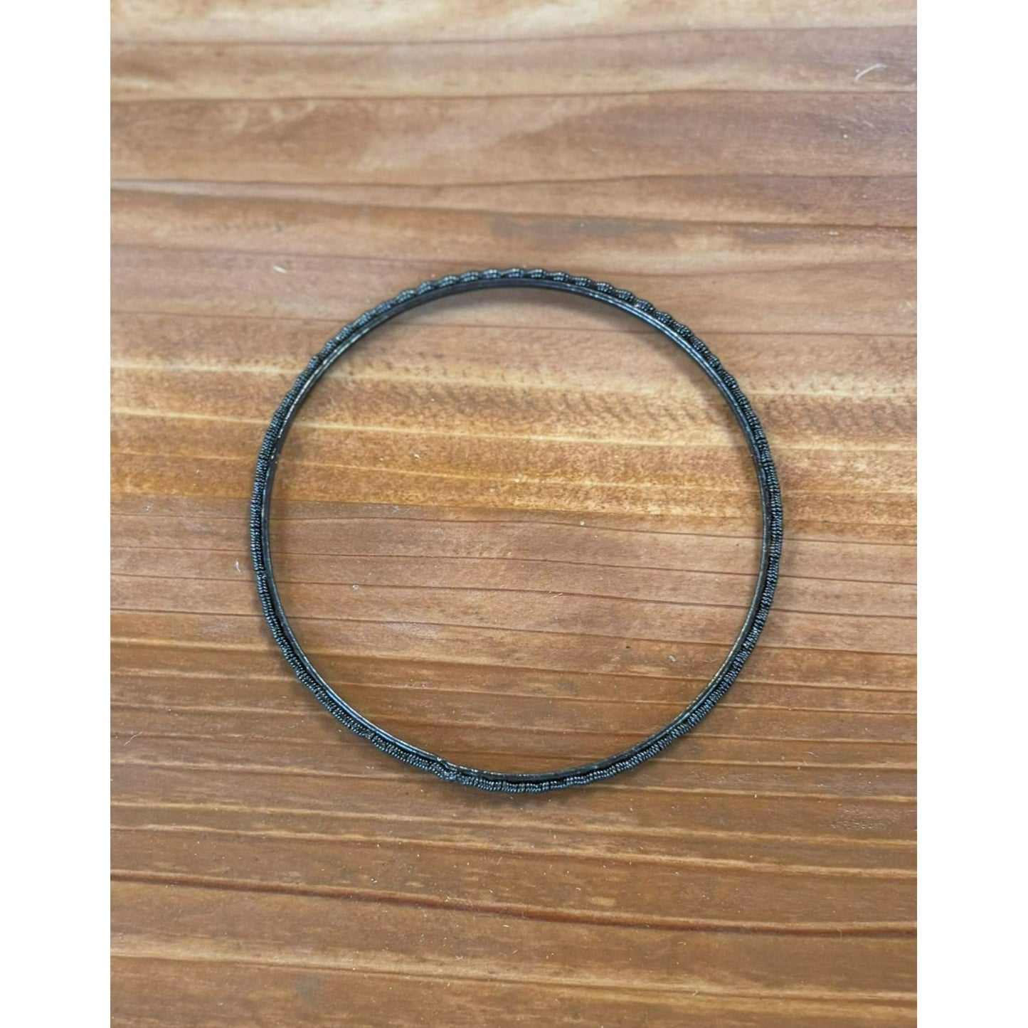 Sterling Silver Bangle With Textured Modernist Design