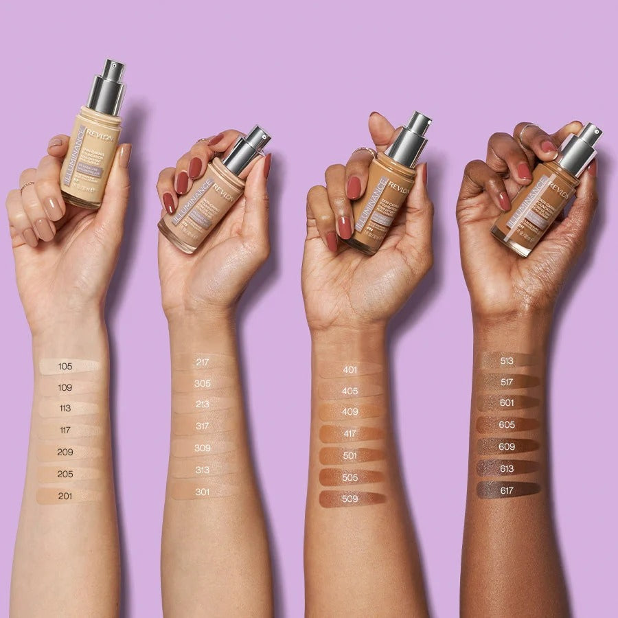 REVLON Illuminance Skin-Caring Foundation – Rich Sand (505) Medium Coverage + Hydration