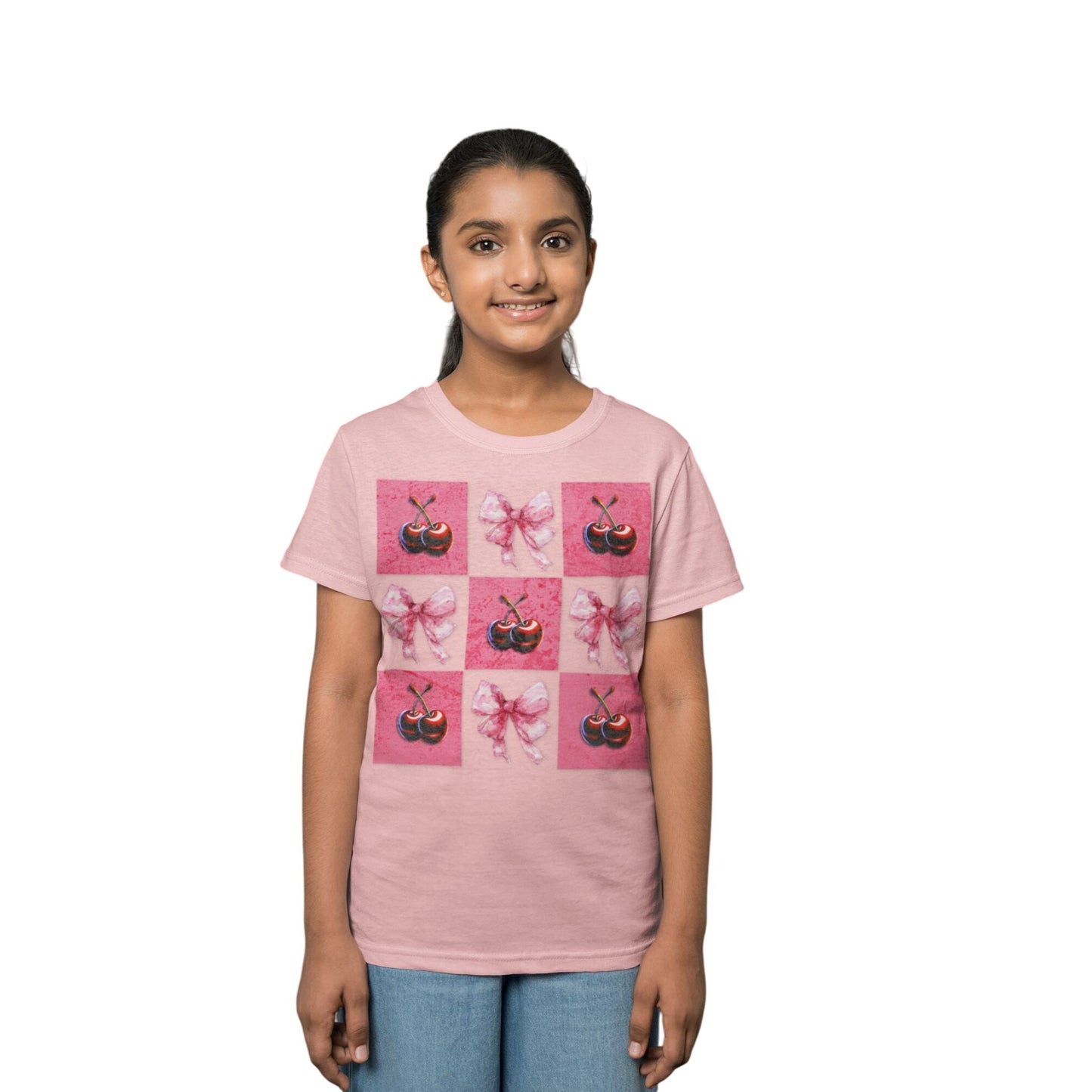 Pretty in Bows & Cherries - Coquette Design WOMENS T-Shirt Cute Casual Style