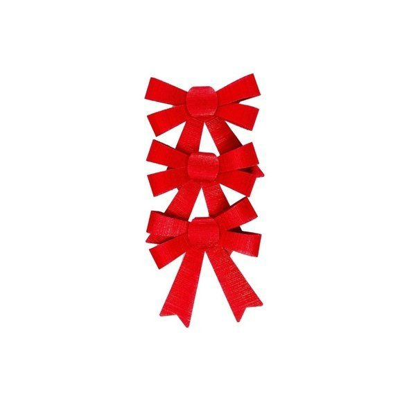 3Pc Shiny Bows (Red) decoration - Set of 3