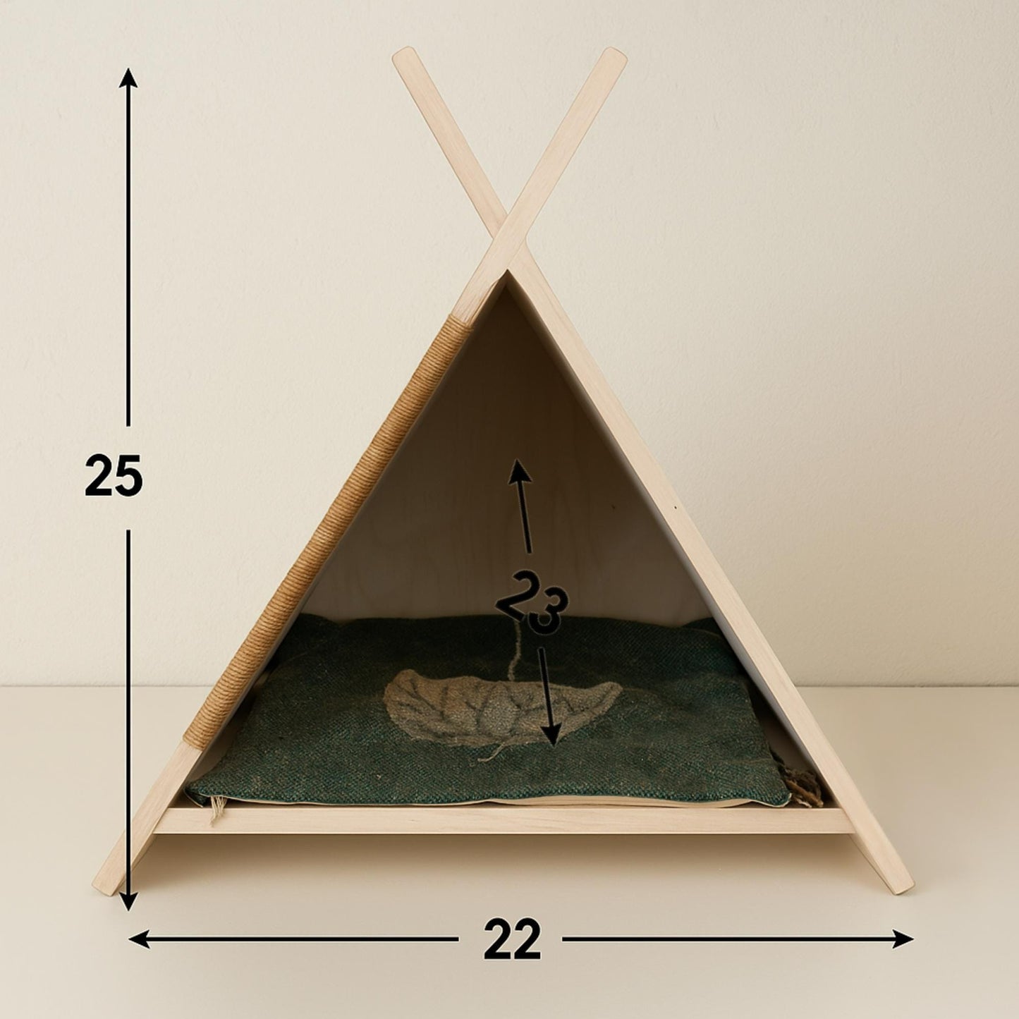 Custom Birch Wood Pet Teepee – Cat or Small Dog Bed Tent | Indoor Pet House | Personalized Color or Stain Options | Handmade Gift Idea