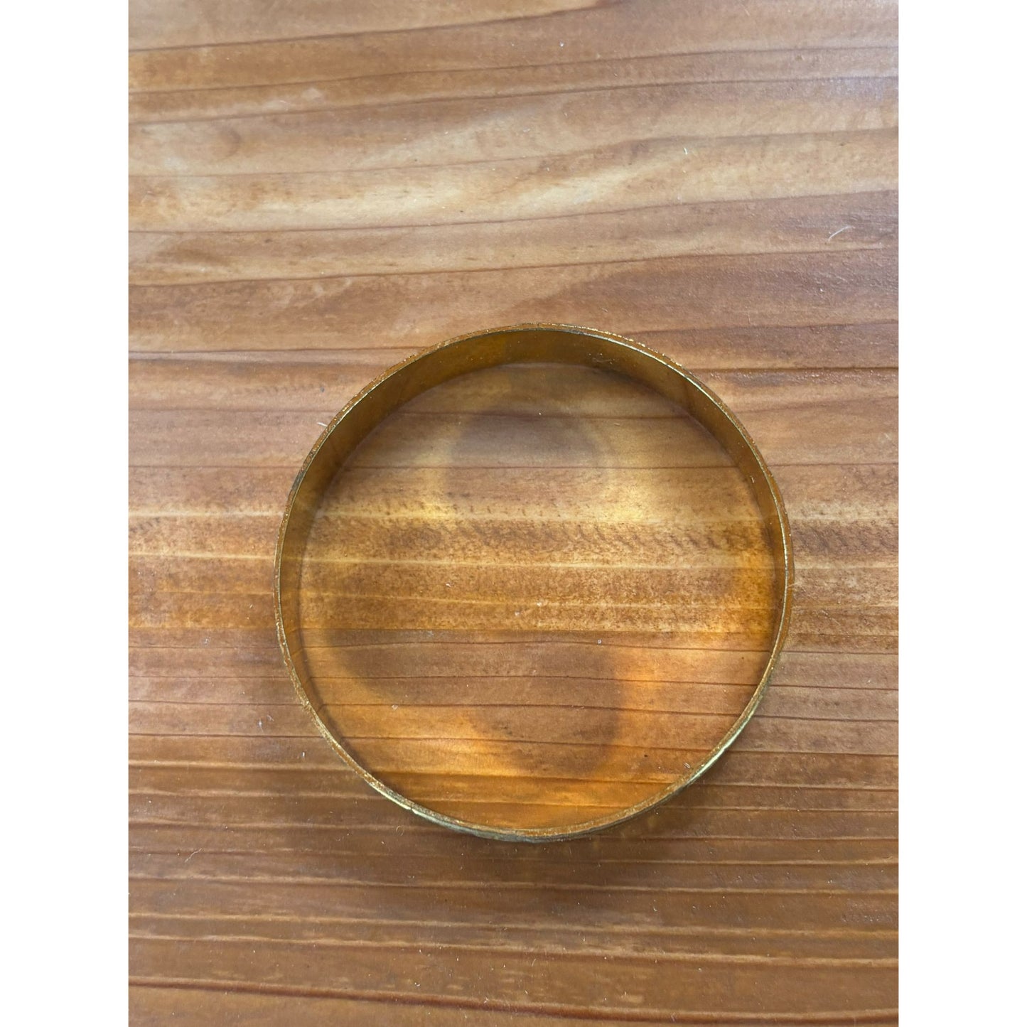 Vintage Moroccan Wide Gold Tone Engraving Brass Etched Bangle Bracelet