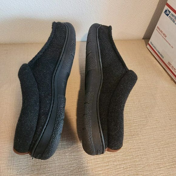 Dearfoams Men's Clog Style Memory Foam Slippers Wool Blend L