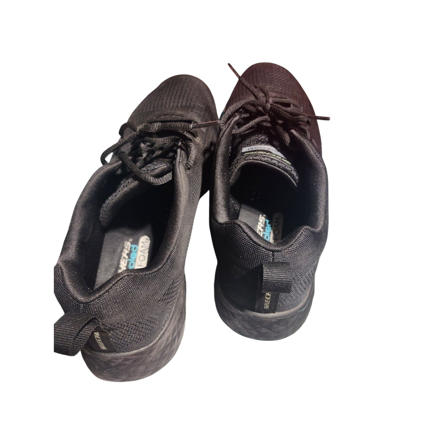 Skechers Mens Black Mesh Lace-Up Athletic Shoes With Memory Foam 9