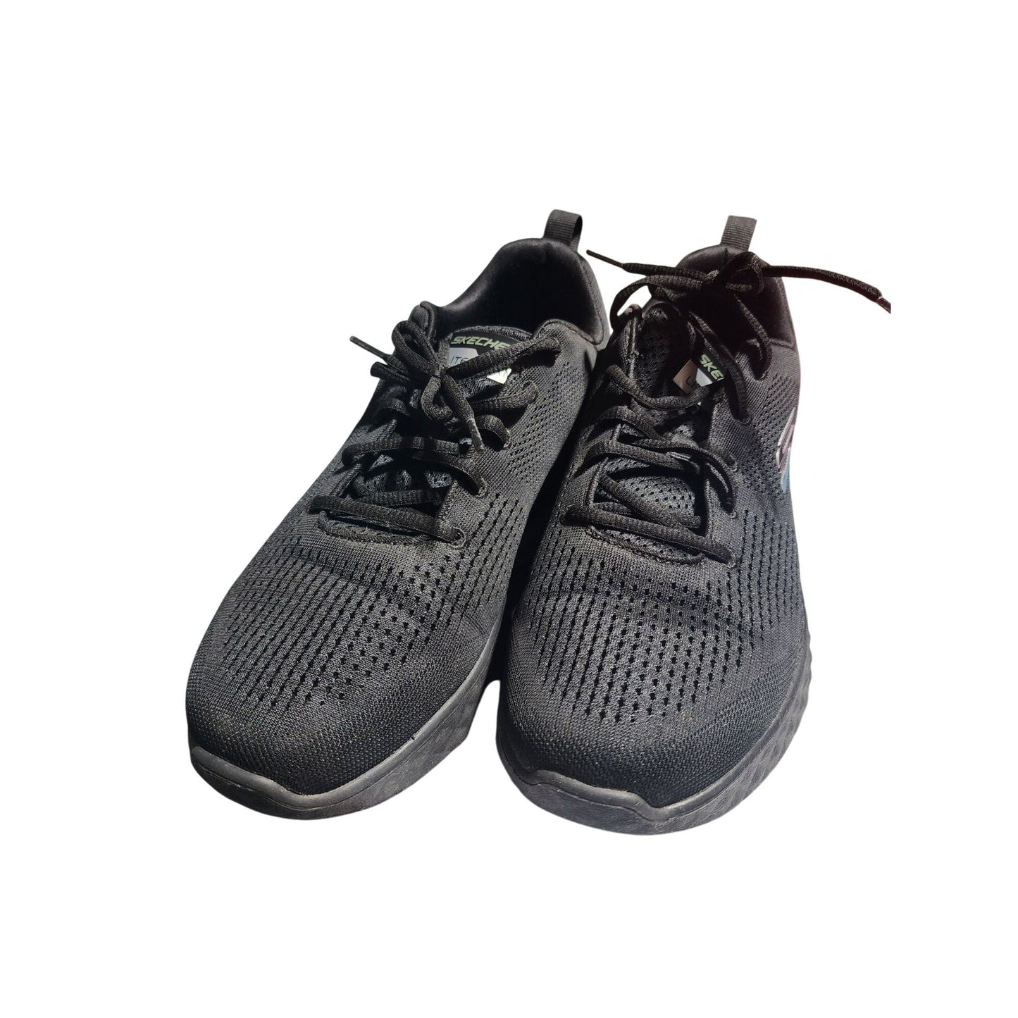 Skechers Mens Black Mesh Lace-Up Athletic Shoes With Memory Foam 9