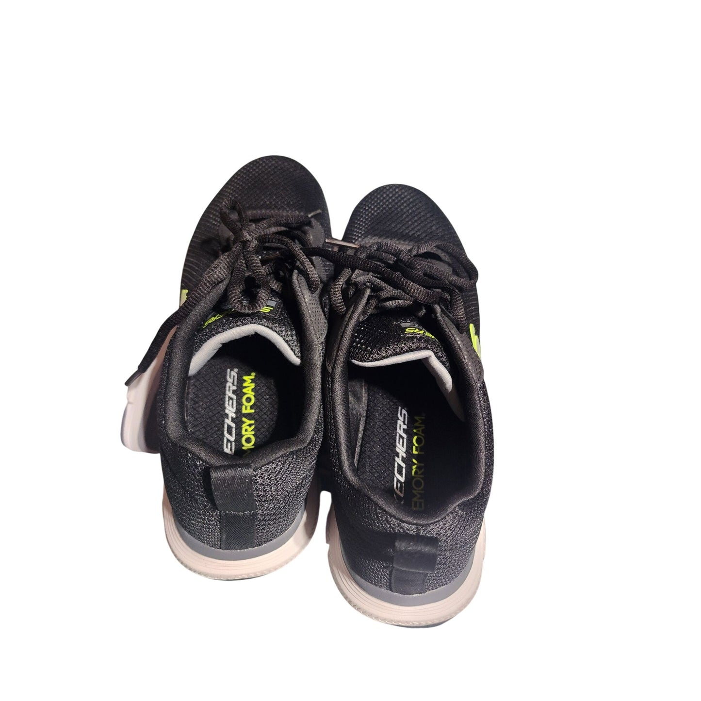 Skechers Mens Black Mesh Lace-Up Athletic Shoes With Memory Foam 9