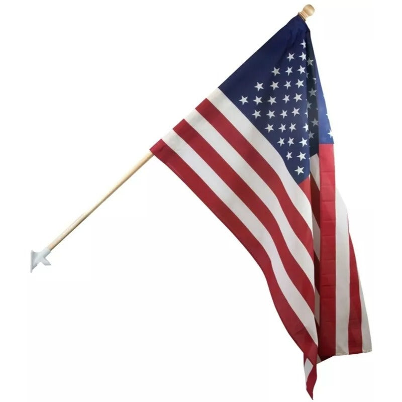 Valley Forge American Flag Set With Wooden Pole & Mounting Bracket