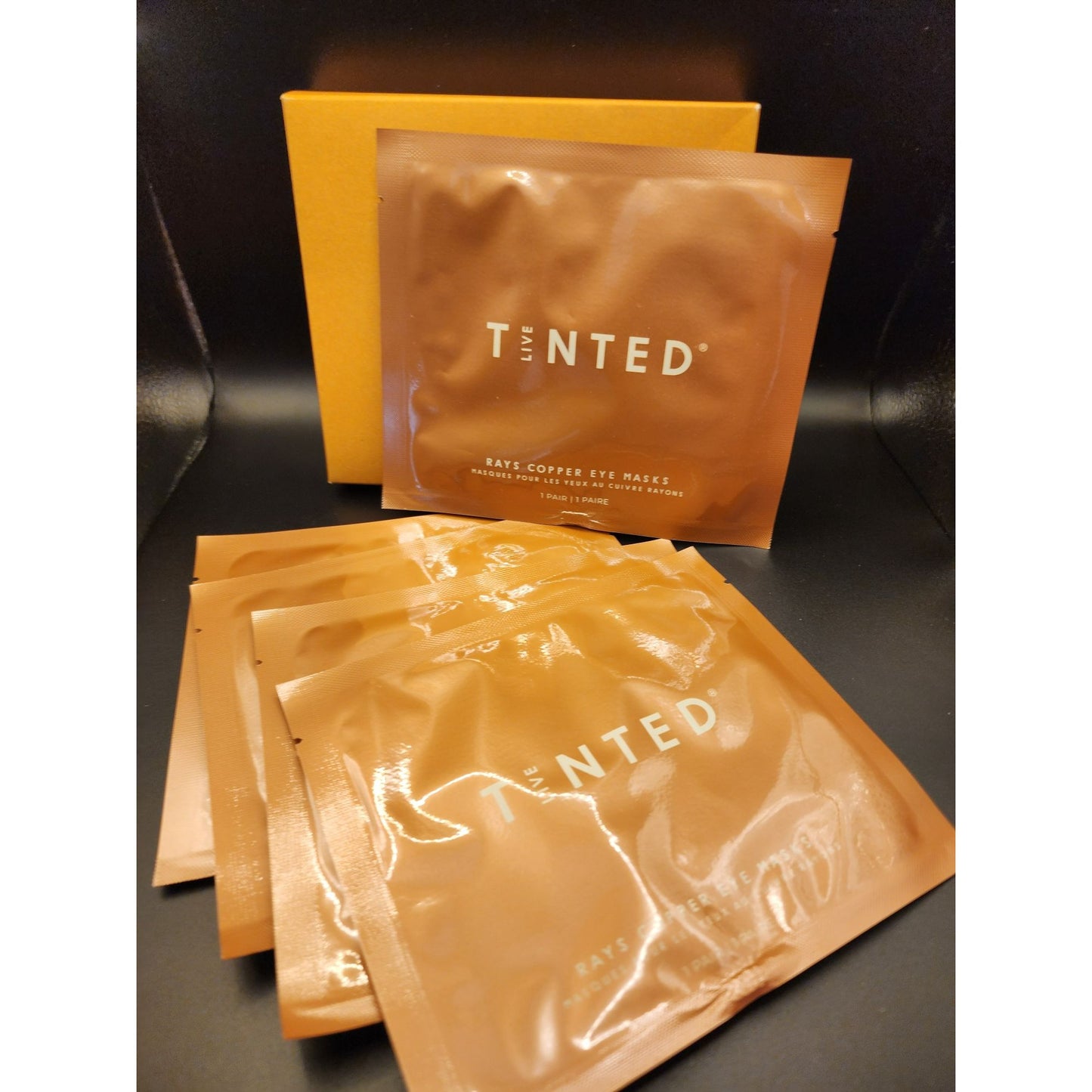 Live Tinted Rays Copper Eye Masks Hydrating Under Eye Patches For Brightening & Soothing 5 Pairs skincare