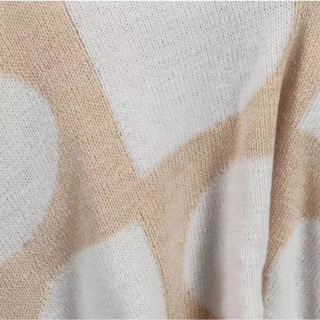 Threshold Reversible Knit Geo Throw Blanket Neutral/Ivory