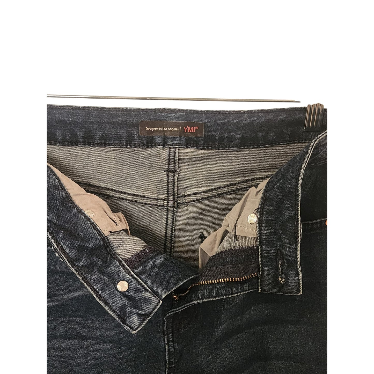 YMI Womens Flared Kids Jeans Size 7 Cotton Blend Dark Wash Denim Made In USA