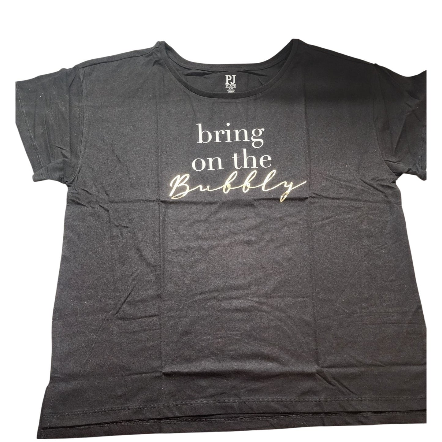 Bring On The Bubbly Graphic Black Relaxed Fit T-Shirt