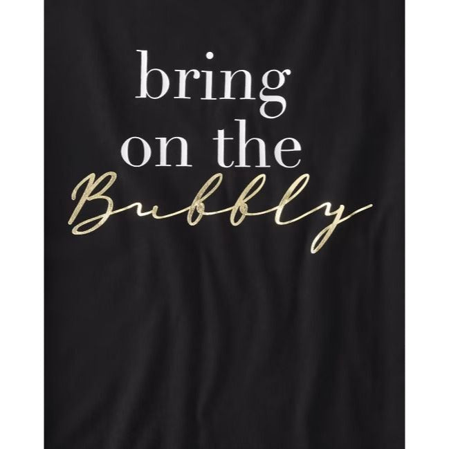 Bring On The Bubbly Graphic Black Relaxed Fit WOMENS T-Shirt