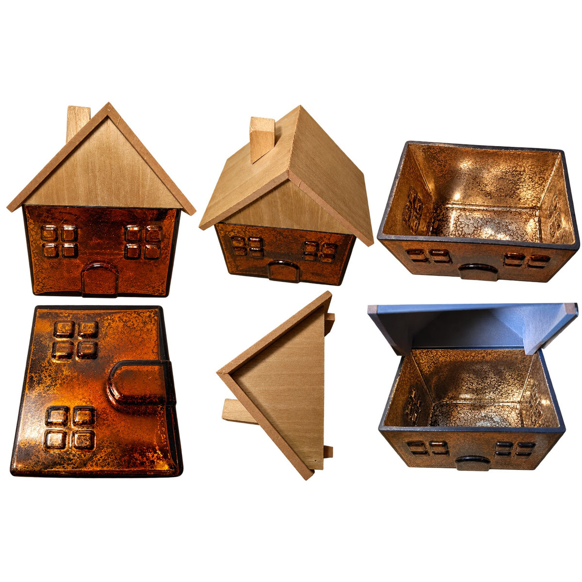 Ashland Gingerbread Forest Copper Mercury Glass Wood Christmas House Decor NEW