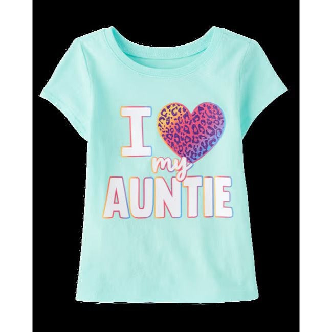 Baby And Toddler Girls Love My Auntie Graphic Tee - blue