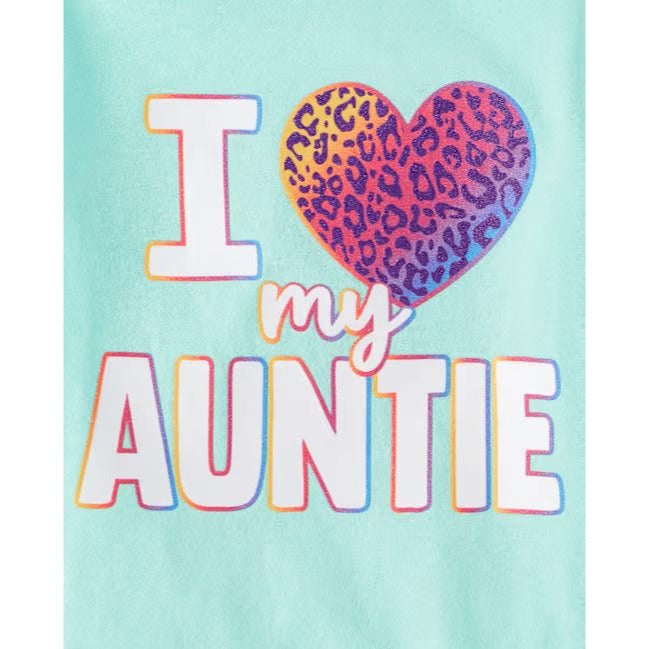 Baby And Toddler Girls Love My Auntie Graphic Tee - blue
