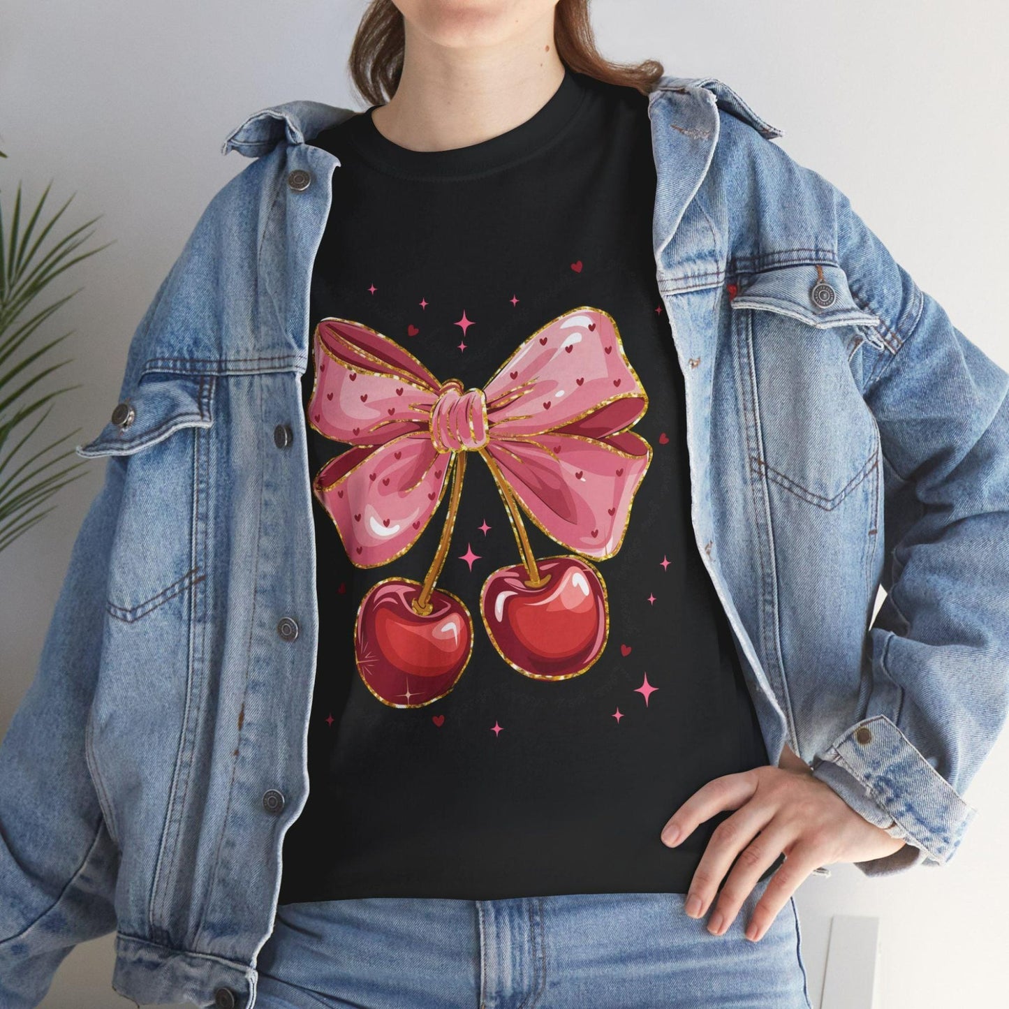 Valentine Cherries Tee Love WOMENS T-Shirt Gift Shirt Valentines Day
