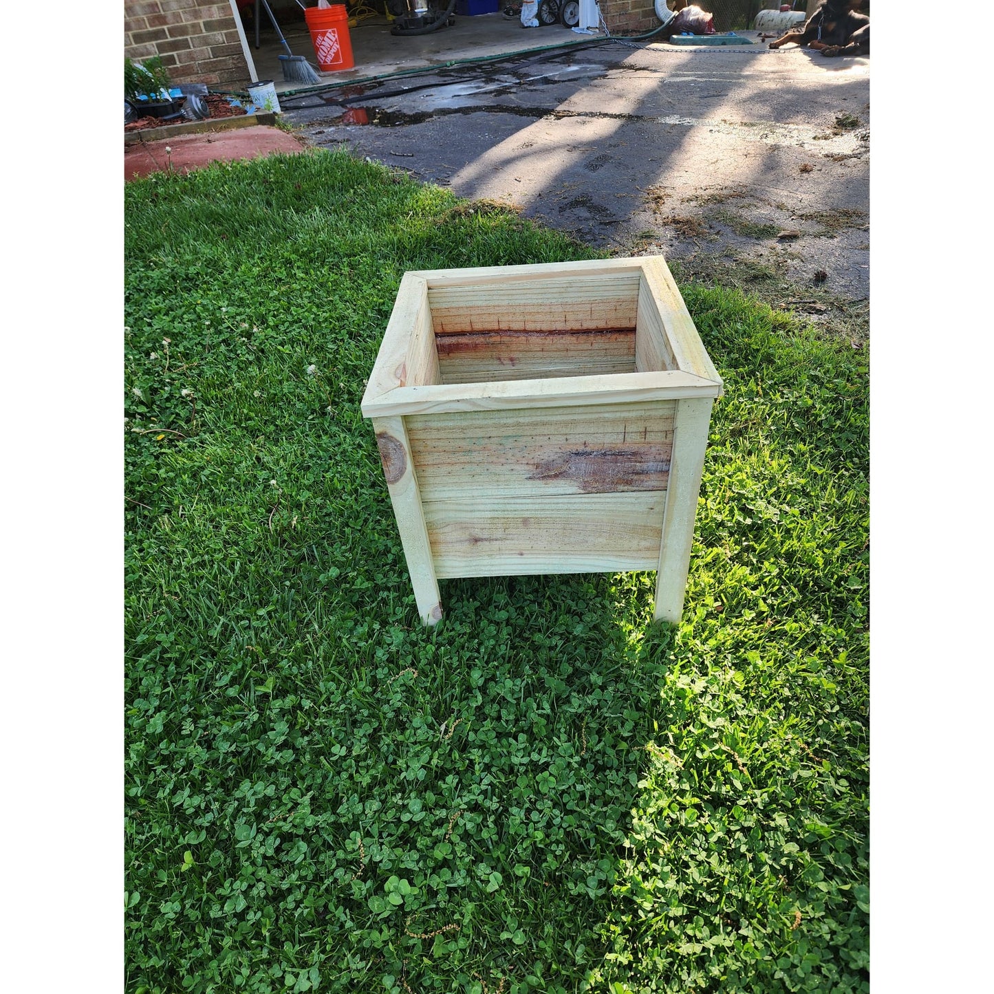 Square Lipped Wooden Garden Planter