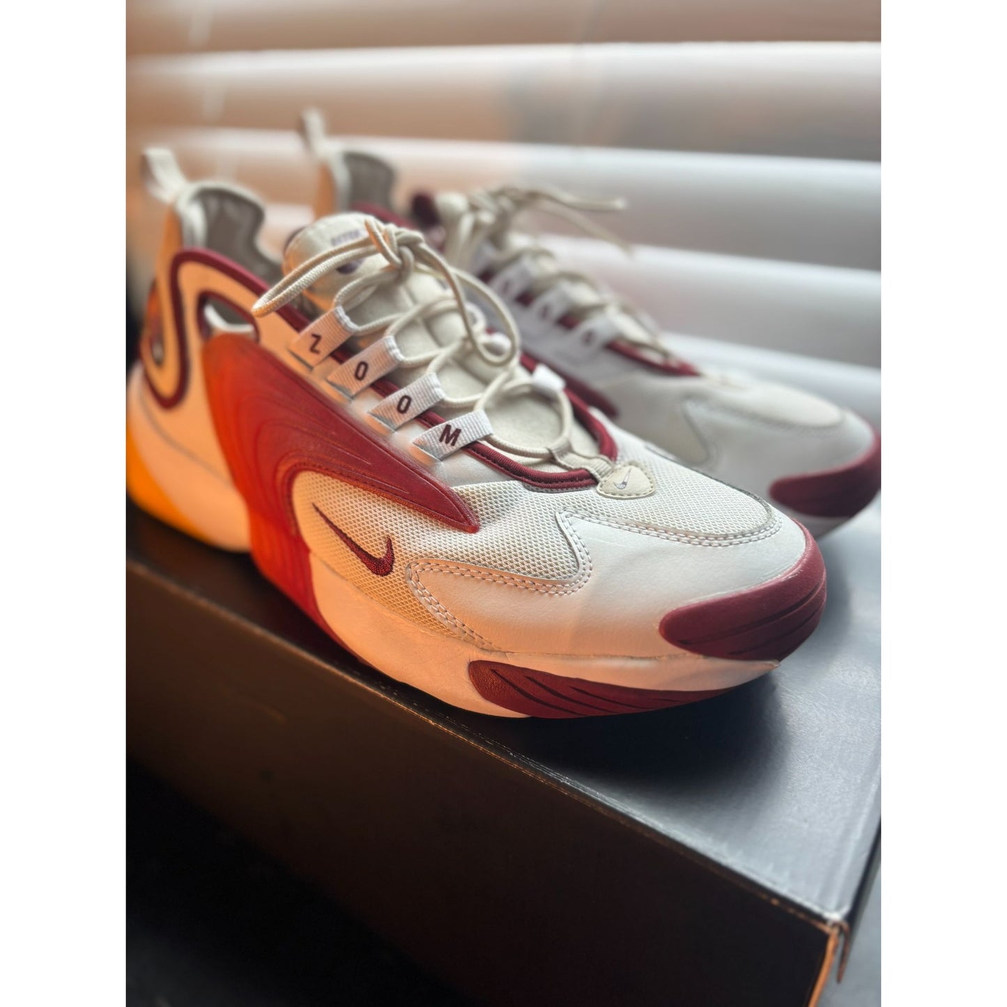 Nike Zoom 2K Mens Size 10.5 White/Red/Yellow Athletic Sneakers