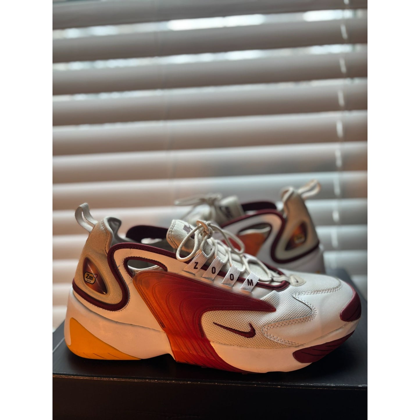 Nike Zoom 2K Mens Size 10.5 White/Red/Yellow Athletic Sneakers