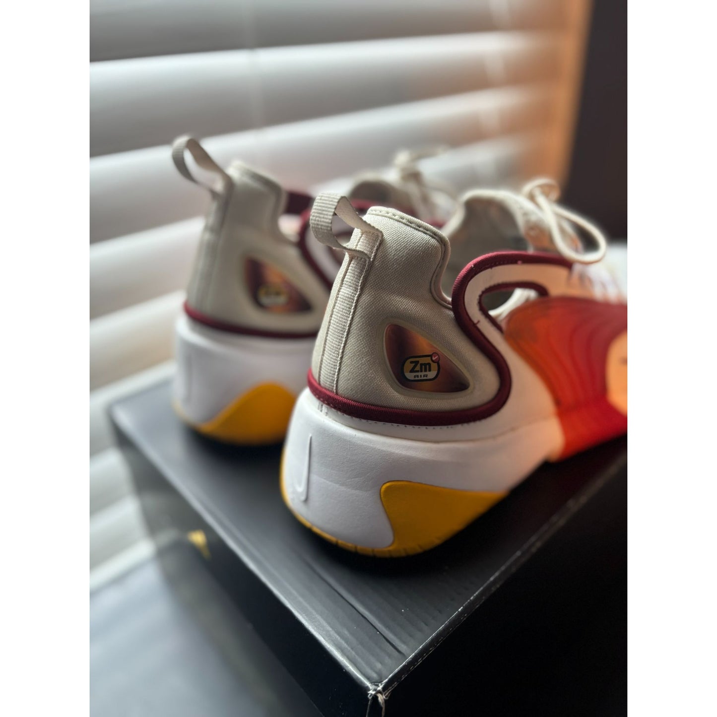 Nike Zoom 2K Mens Size 10.5 White/Red/Yellow Athletic Sneakers